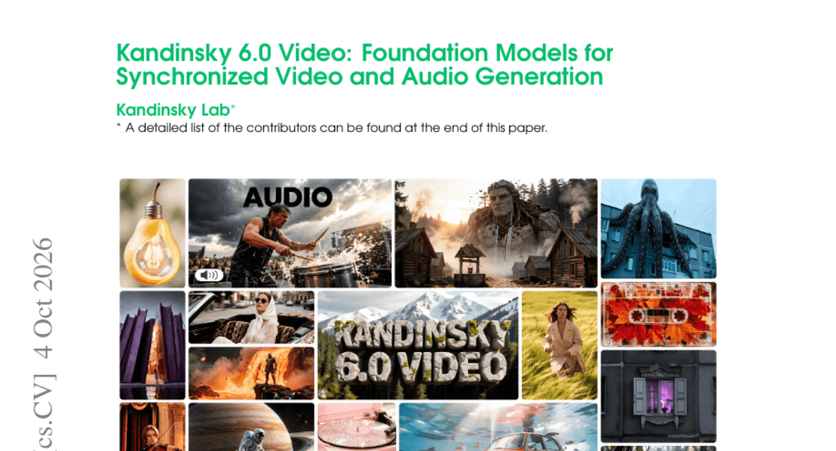 Kandinsky 6.0 Video: Foundation Models for Synchronized Video and Audio Generation