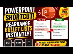 PowerPoint Shortcut You Need!  Rearrange Bullet Lists Fast with Ctrl + Shift + Arrow Keys