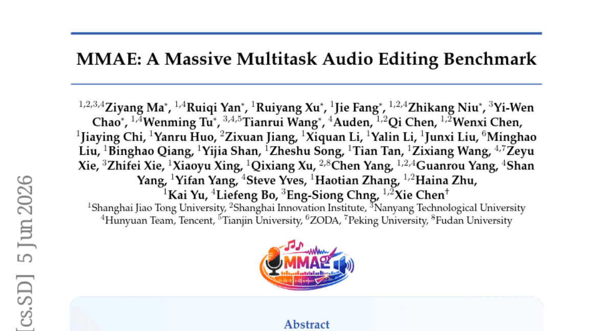 MMAE: A Massive Multitask Audio Editing Benchmark