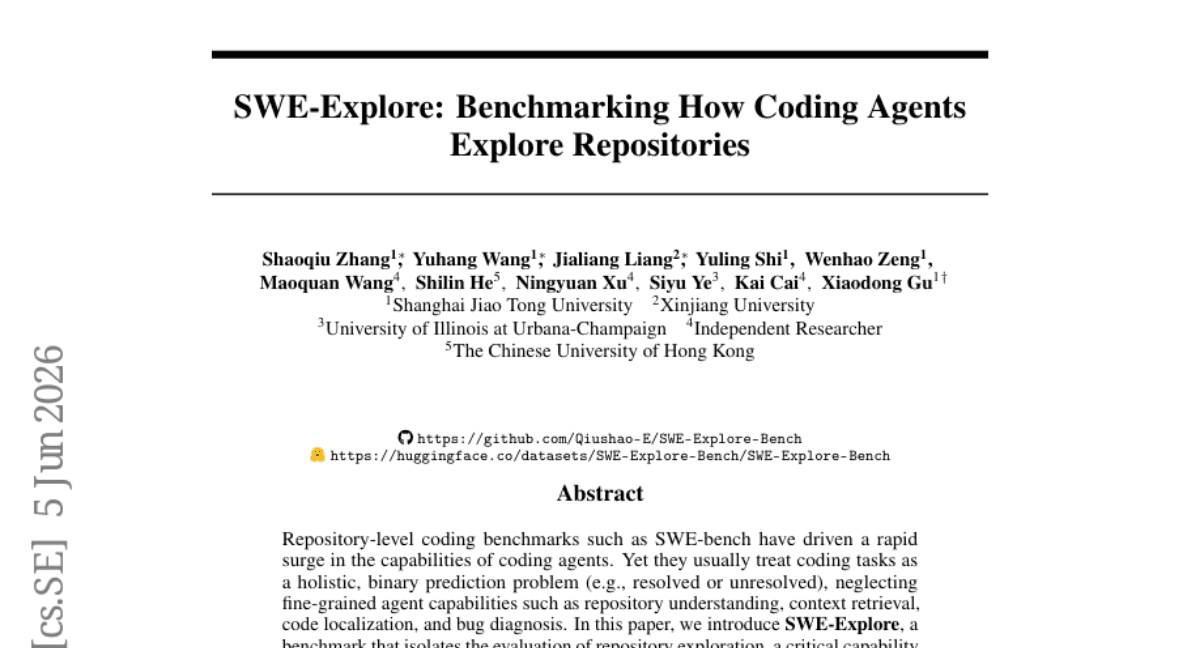 SWE-Explore: Benchmarking How Coding Agents Explore Repositories