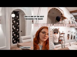 ✨ NEW ENTRYWAY ARCH ✨ luxury mobile home transformation | budget friendly mobile home makeover