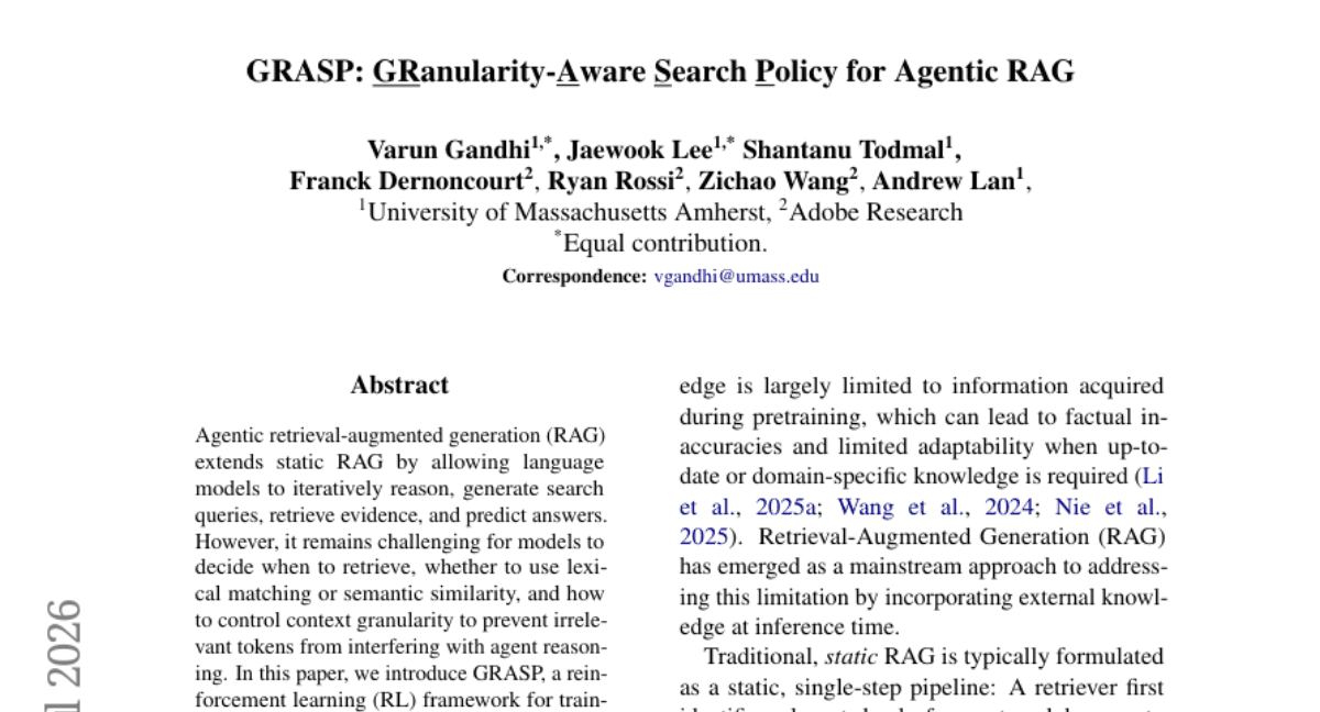 GRASP: GRanularity-Aware Search Policy for Agentic RAG