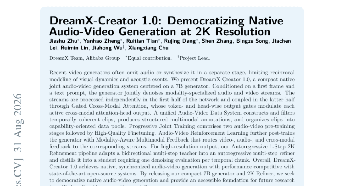 DreamX-Creator: Democratizing Native Audio-Video Generation at 2K Resolution