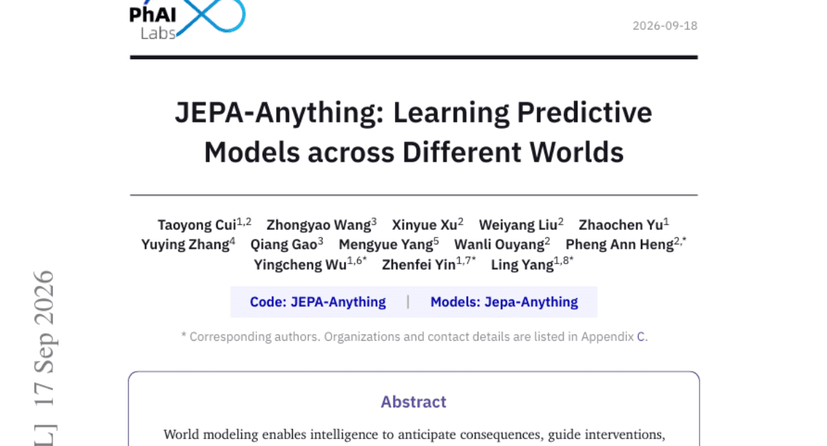 JEPA-Anything: Learning Predictive Models across Different Worlds