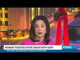 A woman gets ticketed after crashing into an SAPD Officer late last night