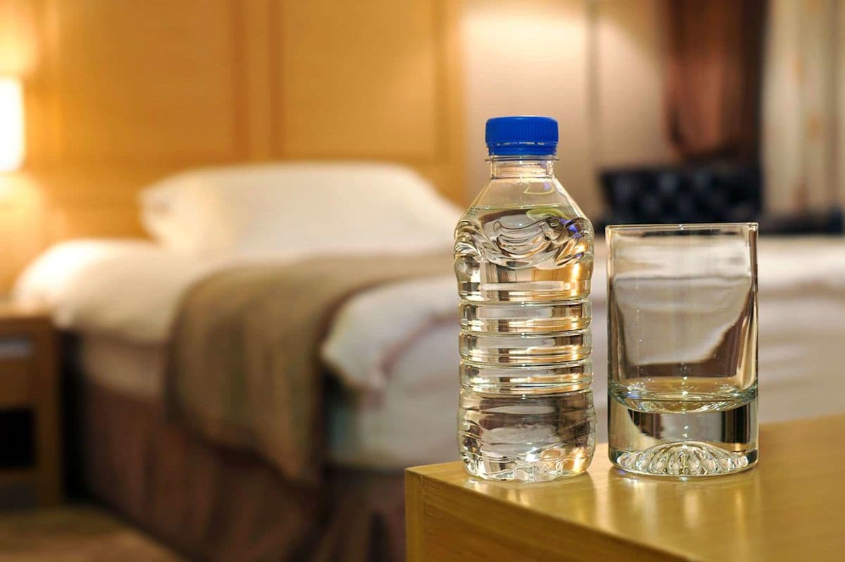 Flight attendant's water bottle trick