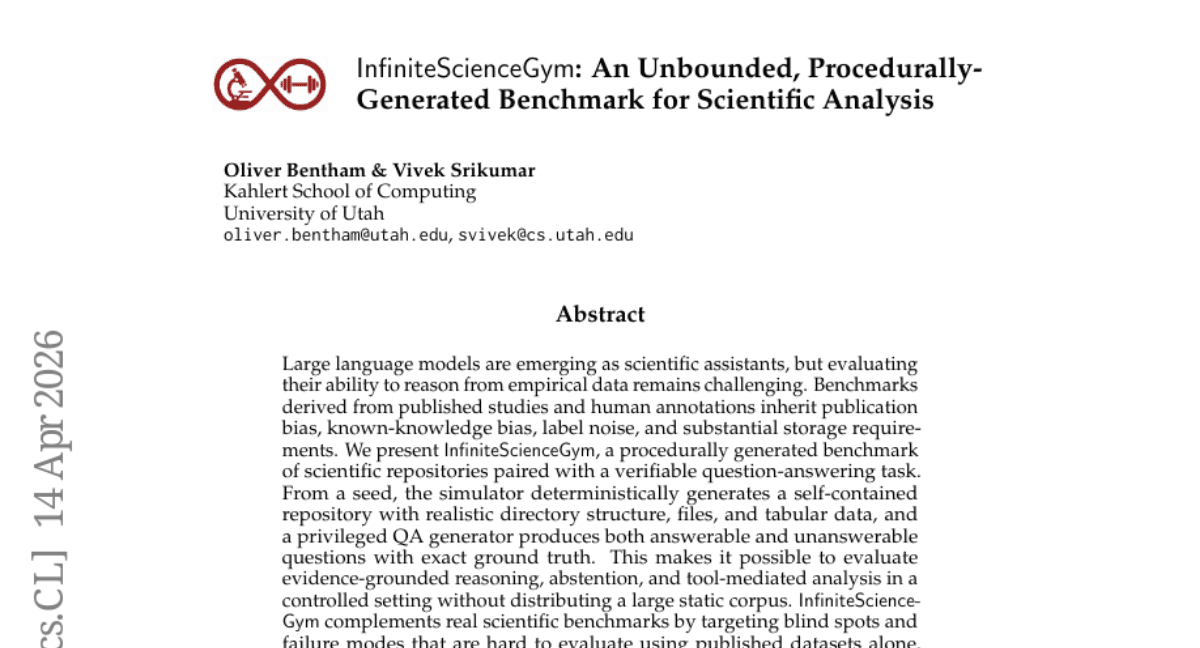 InfiniteScienceGym: An Unbounded, Procedurally-Generated Benchmark for Scientific Analysis
