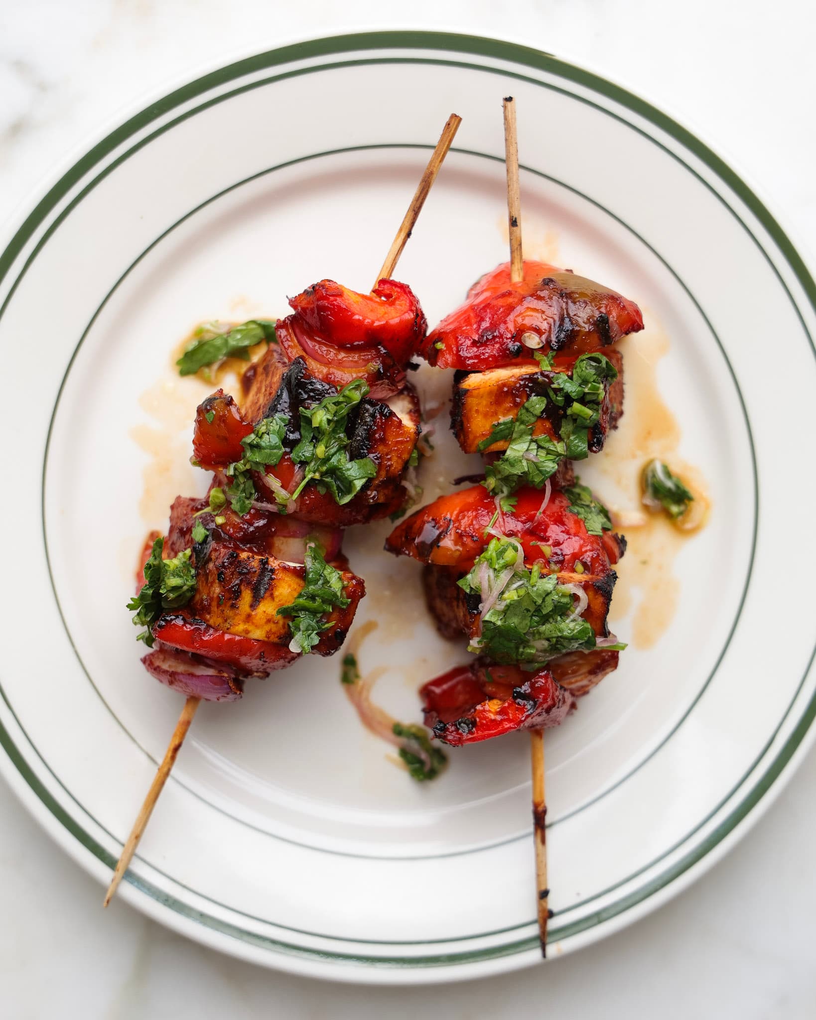 Grilled Tofu Skewers with Cilantro and Lime