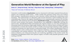 Generative World Renderer at the Speed of Play