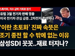 전쟁속 미국 유럽 전기차 판매 급증...삼성SDI 호재 현실로 /트럼프 대국민 연설 속 담긴 메시지는 이것/ 주가 급락 자세히 보면 기회인 이유