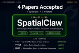 @CMHungSteven: 4 papers accepted to #NeurIPS2026 🎉
1 spotlight + 3 posters.

I led SpatialClaw: rethinking the acti...