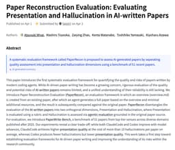 @_akhaliq: Paper Reconstruction Evaluation

Evaluating Presentation and Hallucination in AI-written Papers

pap...