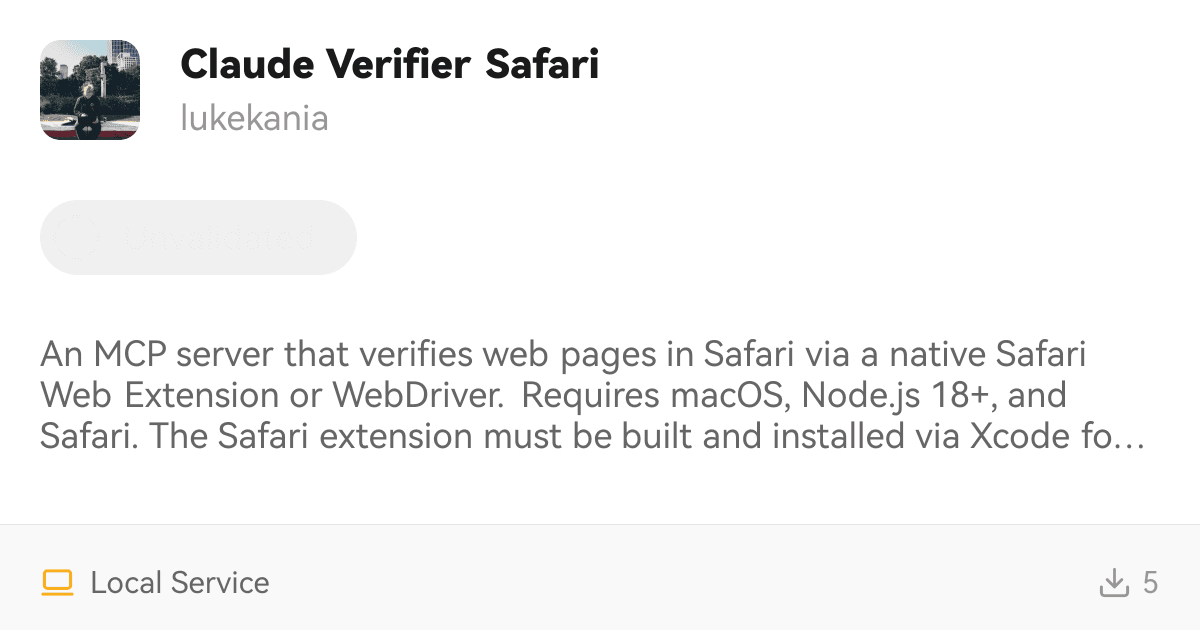Claude Verifier Safari | MCP Servers