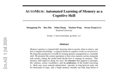AutoMem: Automated Learning of Memory as a Cognitive Skill