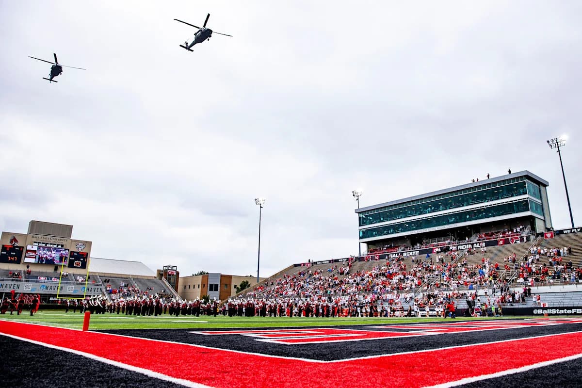 Ball State football player stretchered off field during Liberty game
