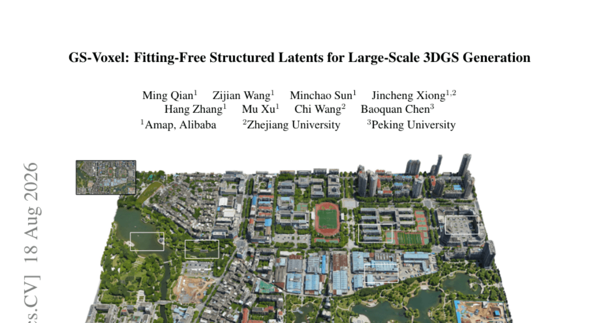 GS-Voxel: Fitting-Free Structured Latents for Large-Scale 3DGS Generation