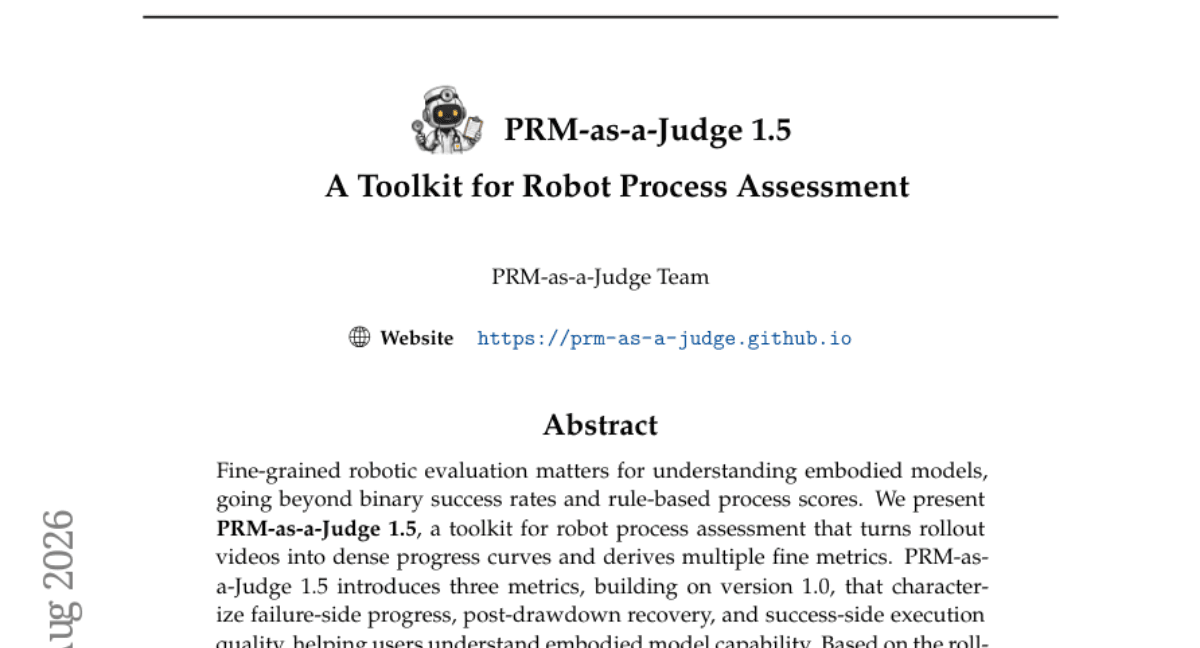 PRM-as-a-Judge 1.5: A Toolkit for Robot Process Assessment