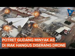 Penampakan Gudang Minyak AS di Irak Hangus Dihantam Drone