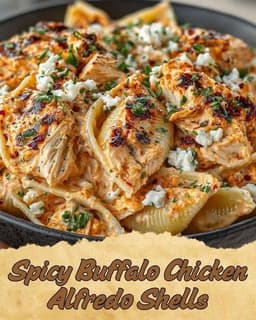 Spicy Buffalo Chicken Alfredo Shells: Creamy Stuffed Shells