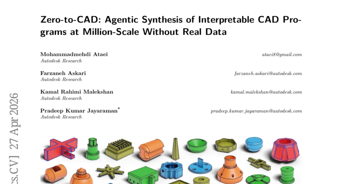 Zero-to-CAD: Agentic Synthesis of Interpretable CAD Programs at Million-Scale Without Real Data