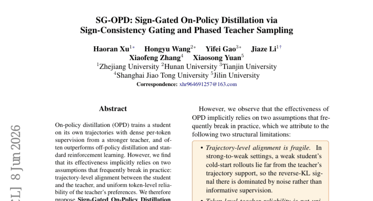 SG-OPD: Sign-Gated On-Policy Distillation via Sign-Consistency Gating and Phased Teacher Sampling