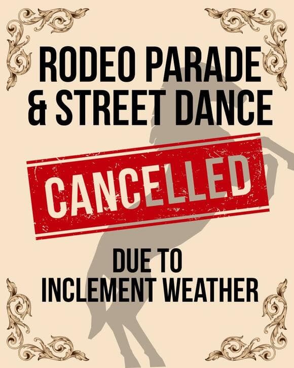 Rodeo Parade and Street Dance Canceled for Weather