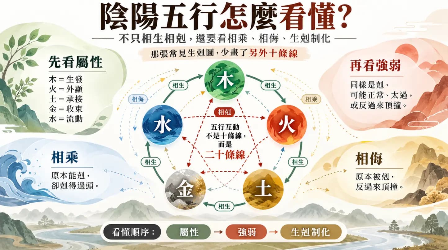 陰陽五行怎麼看懂？破解生剋圖漏畫的10條線 - 易算數