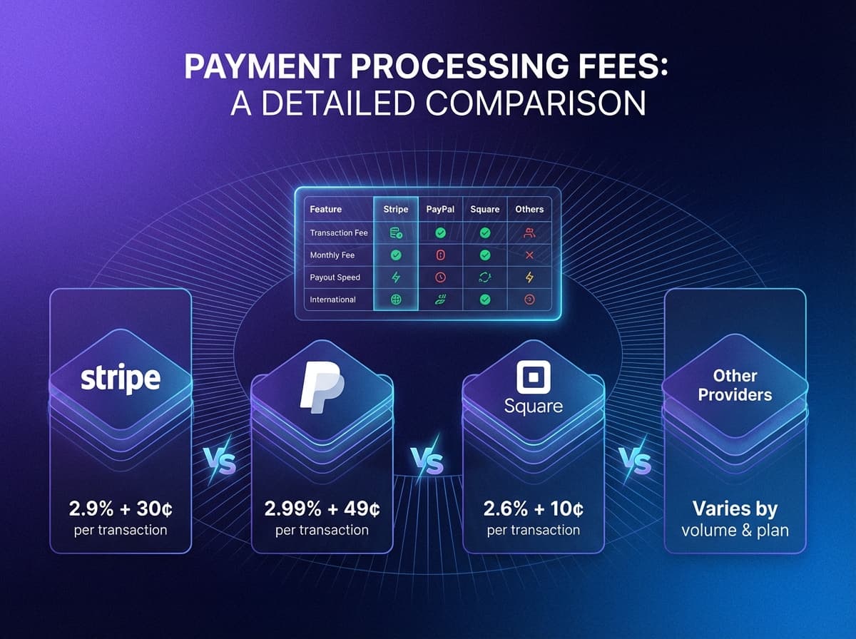 Payment Processing Fees Compared: Stripe vs PayPal vs Square vs Dodo | Dodo Payments
