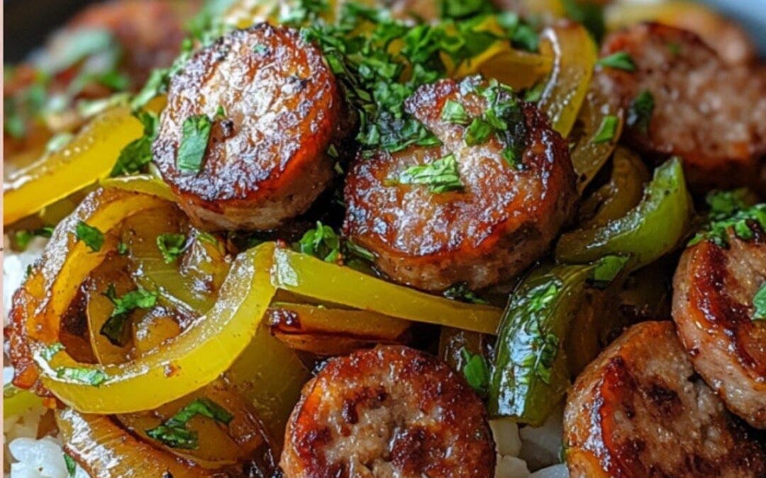 Sausage, Onion, and Peppers over Rice – A One-Pan Weeknight Favorite