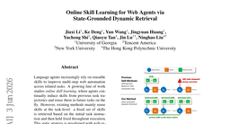 Online Skill Learning for Web Agents via State-Grounded Dynamic Retrieval