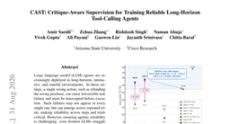 CAST: Critique-Aware Supervision for Training Reliable Long-Horizon Tool-Calling Agents