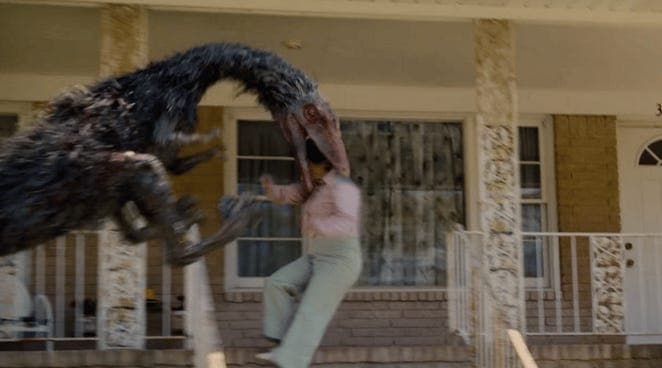 If you’ve ever wanted to see a dinosaur tear someone’s head off....