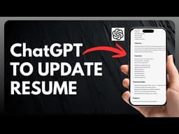 How to Use ChatGPT to Update Your Resume !