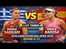 Maria Sakkari vs Paula Badosa 🎾LIVE TENNIS WTA CHARLESTON USA OPEN 2026 | Round Of 32