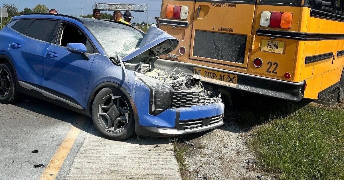 Two juveniles taken to the hospital following school bus ...