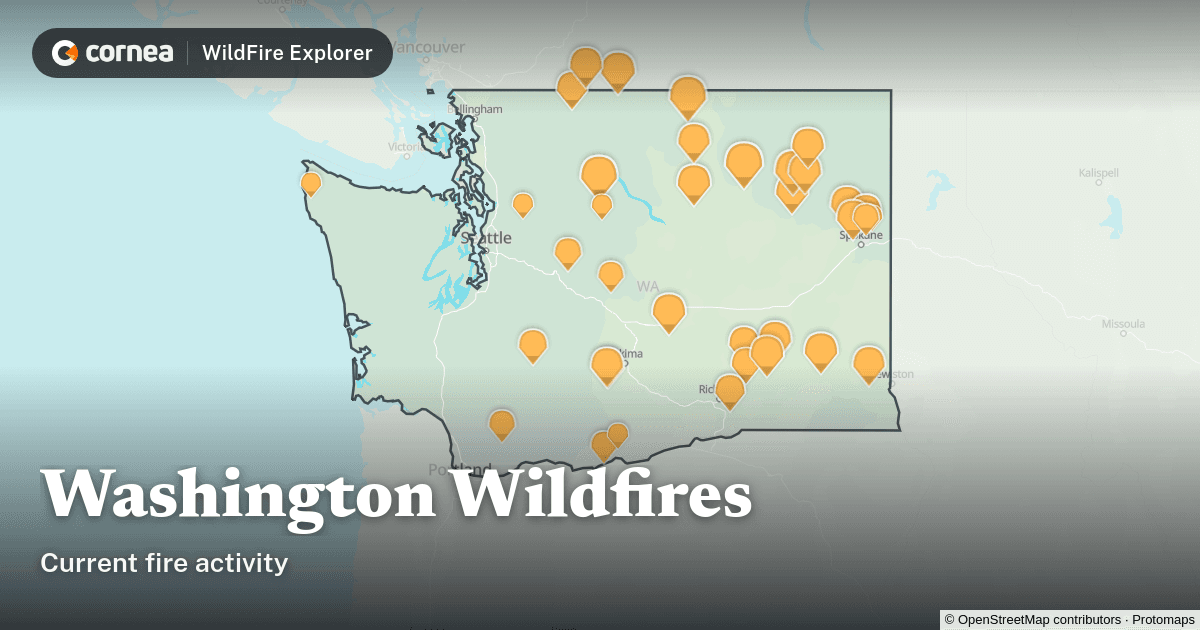 Washington Fires Map - WildFire Explorer