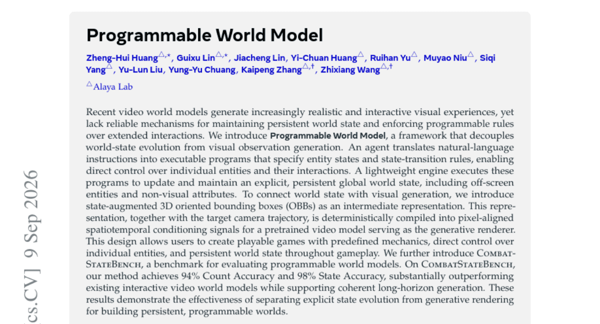 Programmable World Model