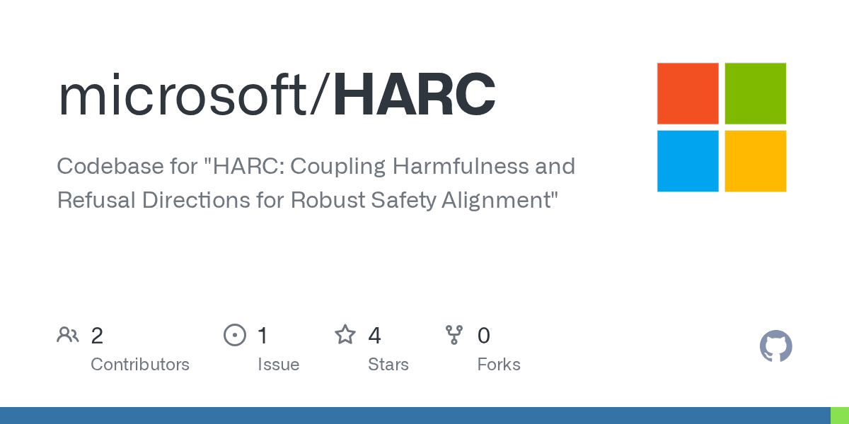 Microsoft Publishes HARC Safety Alignment Adapters