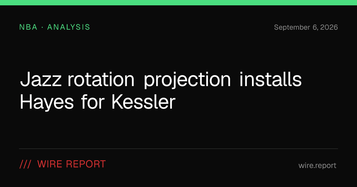 Jazz rotation projection installs Hayes for Kessler - Wire Report