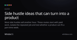 Side Hustle Ideas That Can Become a Product