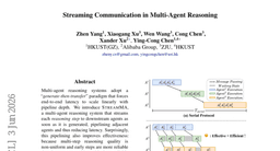 Streaming Communication in Multi-Agent Reasoning