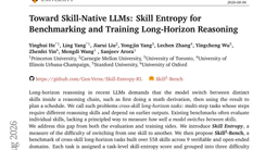 Toward Skill-Native LLMs: Skill Entropy for Benchmarking and Training Long-Horizon Reasoning