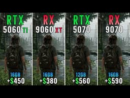 RTX 5060 Ti 16GB vs RX 9060 XT vs RTX 5070 vs RX 9070 | 12 Games Benchmark