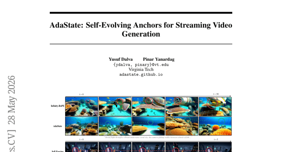 AdaState: Self-Evolving Anchors for Streaming Video Generation