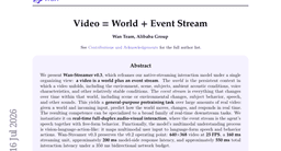Video = World + Event Stream
