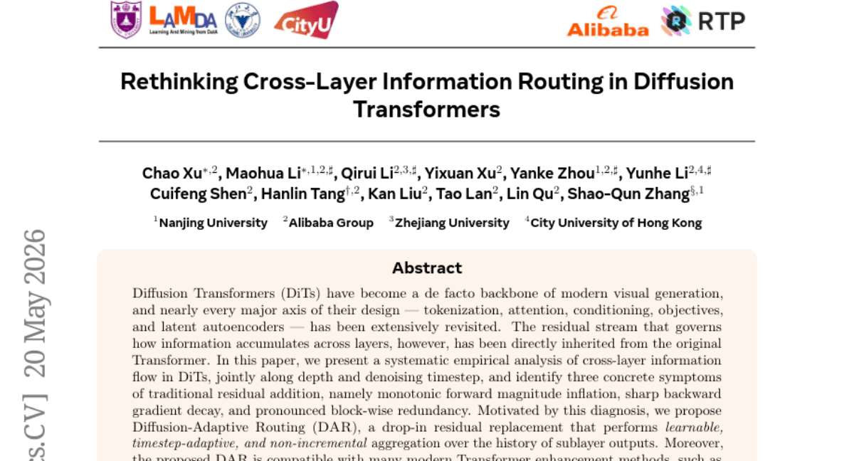 Rethinking Cross-Layer Information Routing in Diffusion Transformers