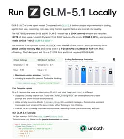 @Zai_org reposted: GLM-5.1 can now be run locally!🔥

GLM-5.1 is a new open model for SOTA agentic c...