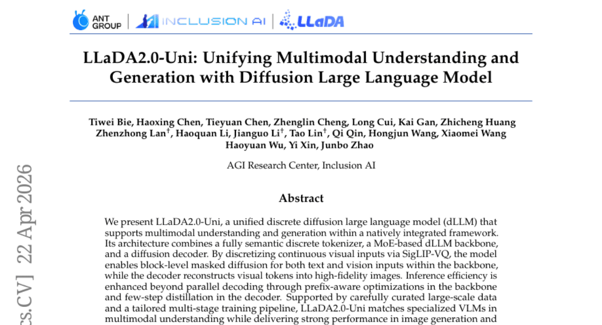 LLaDA2.0-Uni: Unifying Multimodal Understanding and Generation with Diffusion Large Language Model