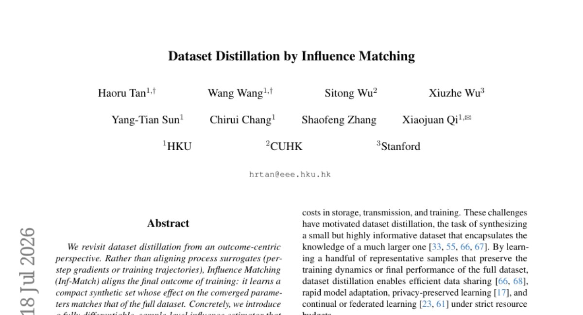 Dataset Distillation by Influence Matching
