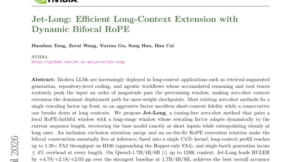 Jet-Long: Efficient Long-Context Extension with Dynamic Bifocal RoPE
